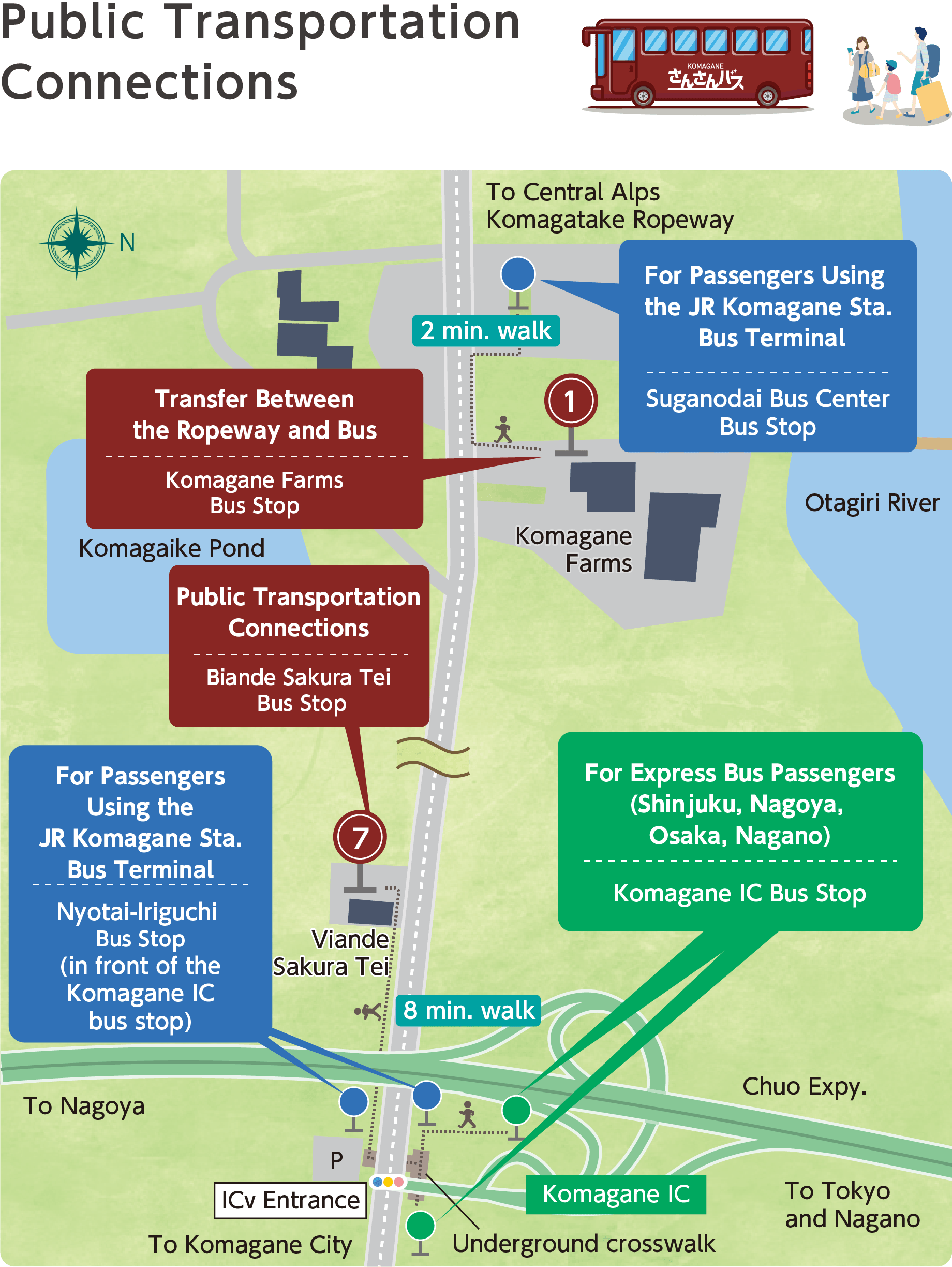 Transfer information for San-san Bus passengers