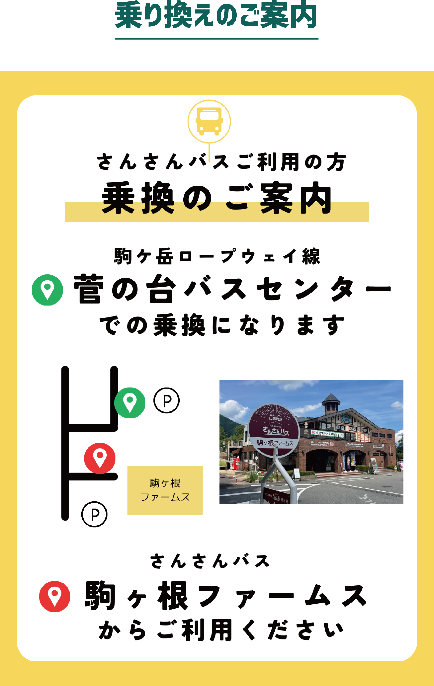 さんさんバスご利用の方 乗り換えのご案内